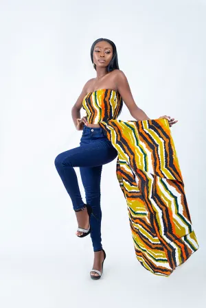 African Print Sweet Nayanka Assymetric Top