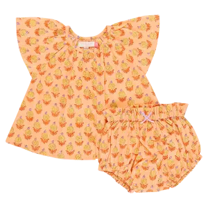 Baby Girls Willow 2-Piece Set - Orange Dahlia