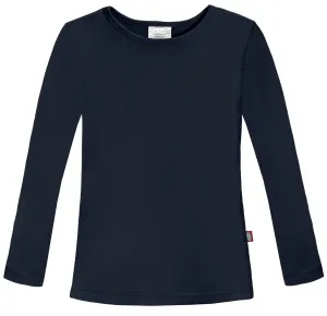 Girls Soft Cotton Jersey Long Sleeve Tee | Navy