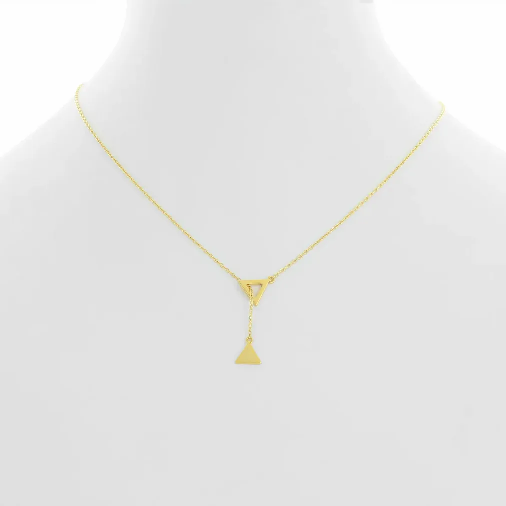 Gold Double Triangle Necklace