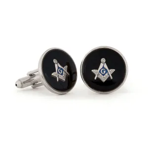 Jet Swirl Masonic Cuff Links