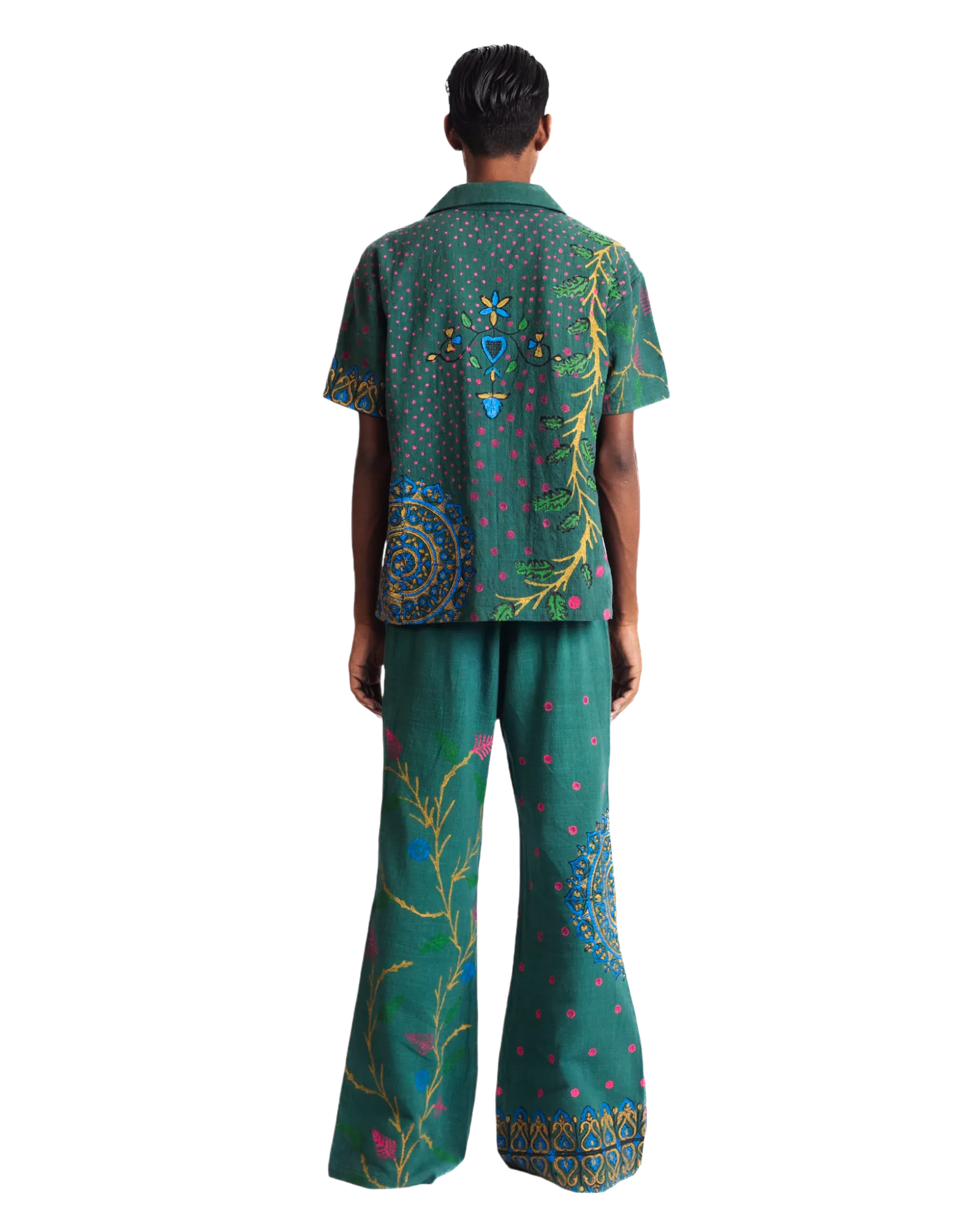 "PEACOCK GARDEN" BLOCKPRINT BUTTON DOWN