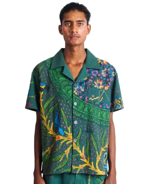 "PEACOCK GARDEN" BLOCKPRINT BUTTON DOWN