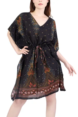 Rayon Boho Tops for Women One Size - Kimono - Black